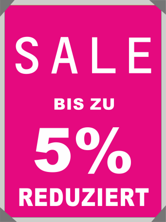 Werbetafel Grafik Ausverkauf 5%