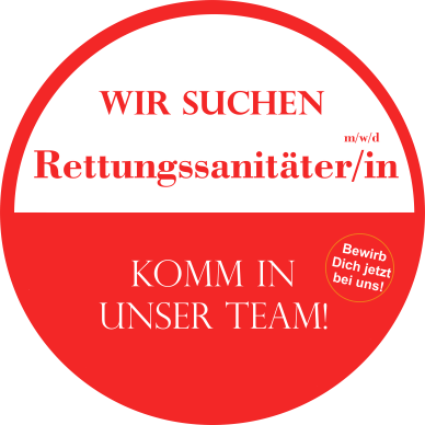 Wir suchen Rettungssanitäter/in – Komm in unser Team! Bewirb Dich jetzt bei uns!