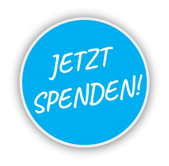 Jetzt Spenden! Runder Button, verschiedene Farben