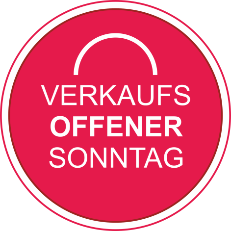Runder Button Verkaufsoffener Sonntag
