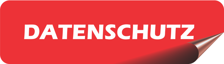 Banner Datenschutz mit aufgerollter Ecke