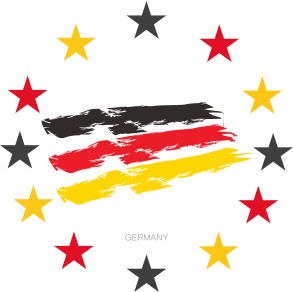 Sternenkranz, Deutschlandfarben, Schriftzug Germany