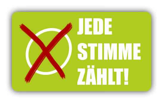 Jede Stimme zählt! (Hinterlegter Schatten)