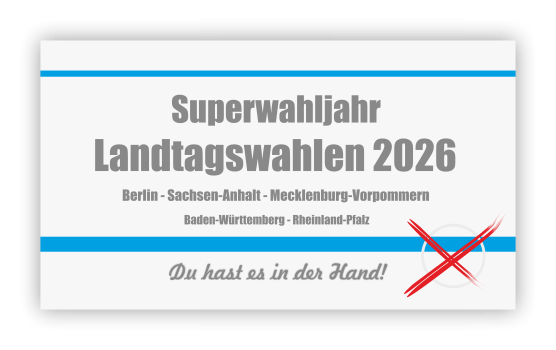Superwahljahr – Landtagswahlen 2026 – Du hast es in der Hand!