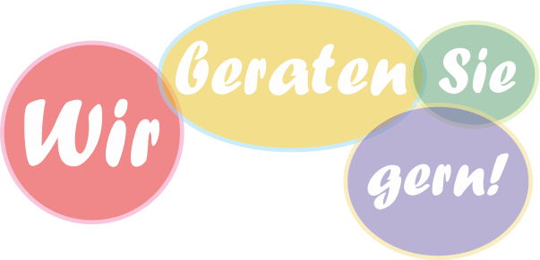 Sprechblasen Transparent „Wir beraten Sie gern!“