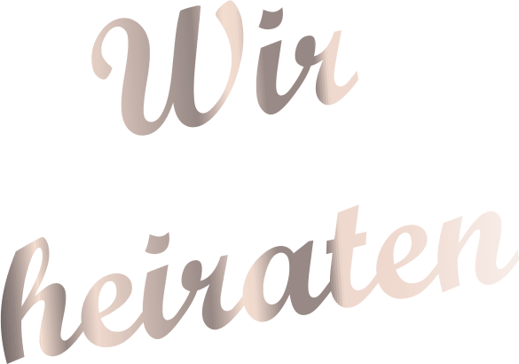 Schriftzug Wir heiraten (Freigestellt)