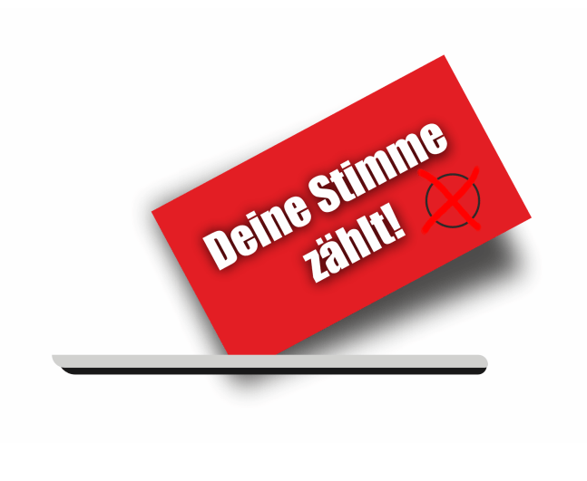Stimmzettel mit Schriftzug – Deine Stimme zählt!