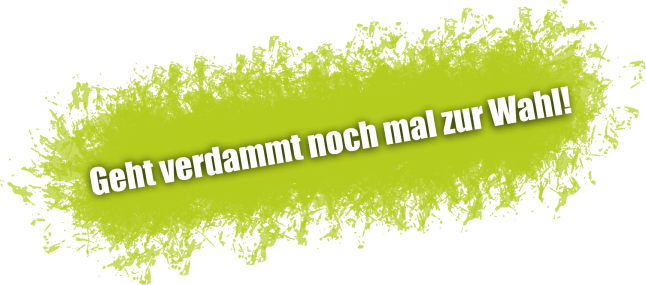 Geht verdammt noch mal zur Wahl!
