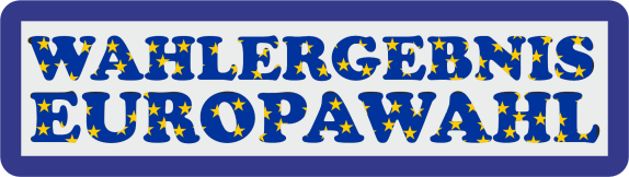 Schriftzug Wahlergebnis – Europawahl mit gelben Sternen