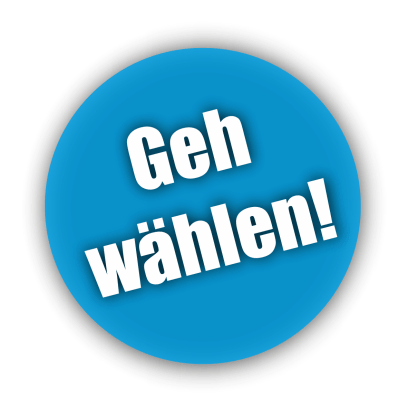 Button Geh wählen! in verschiedenen Farbvarianten