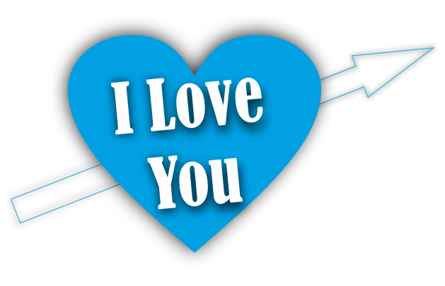 Blaues Herz – I Love You