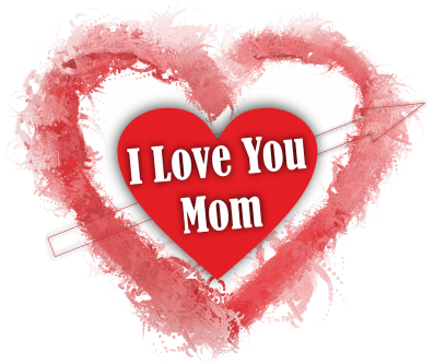 Rotes Herz – Muttertag – I Love You Mom