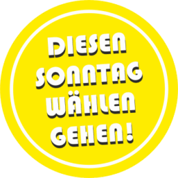 Button Diesen Sonntag wählen gehen!