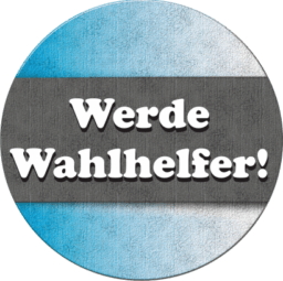Button Werde Wahlhelfer!